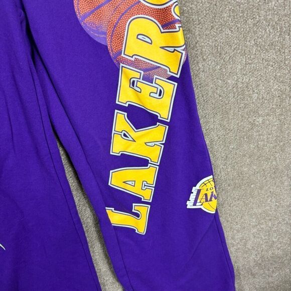 NBA LA Lakers Sweatpants Womens Size Small S Purple Wide Leg Graphic Drawstring - Picture 5 of 12